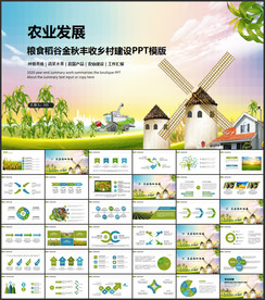 农业发展粮食稻谷金秋丰收PPT