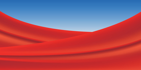 舞台背景渐变红旗飘扬素材矢量图