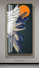 轻奢侈羽毛翅膀玄关