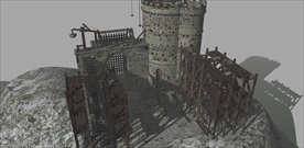 草图大师模型中式纪城堡大门