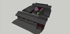 草图大师模型北京四合院