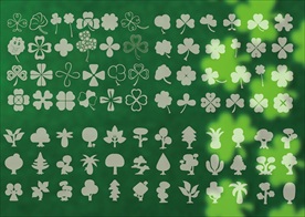 卡通四叶草小树合集