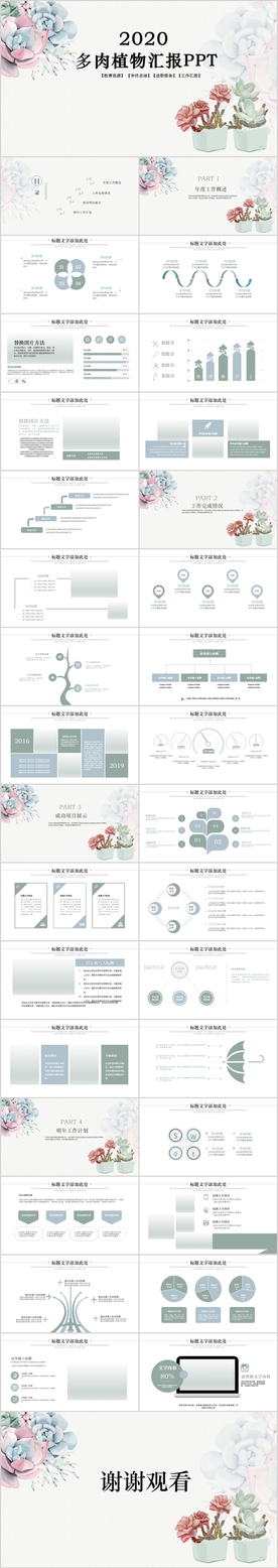 多肉植物种植多肉物语PPT