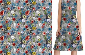 大牌 手绘花 沾染 图案 乱花