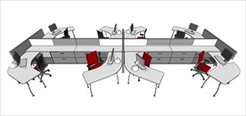 草图大师模型办公桌