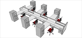 草图大师模型办公桌