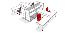 草图大师模型办公桌