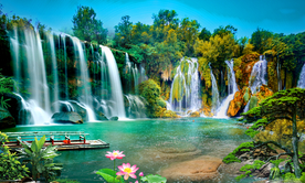 流水生财 瀑布图片