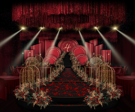 红色系婚礼仪式区