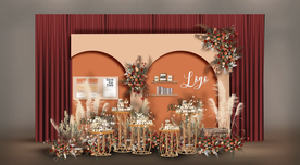 橙色系婚礼仪式区