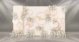 香槟色婚礼迎宾区