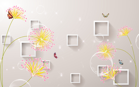 蒲公英电视背景墙