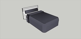 草图大师模型单人床