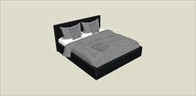 草图大师模型现代家具双人床