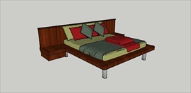 草图大师模型仿古双人床