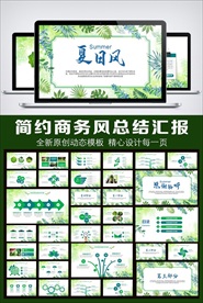 夏日风工作总结汇报PPT