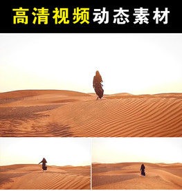 沙漠上的女孩mp4短视频素材