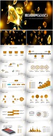 洒落的黄金钻石动态PPT模板