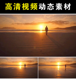 沙漠阳光背影短视频素材mp4