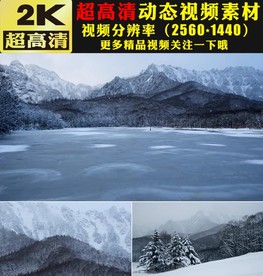 唯美冬天雪景雪松雪山雪峰视频