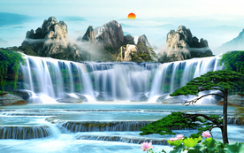 迎客松客厅装饰画