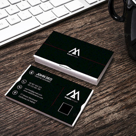 黑色商务名片正反双面PSD模板