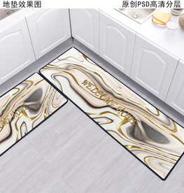 北欧抽象厨房地垫