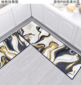 北欧抽象厨房地垫