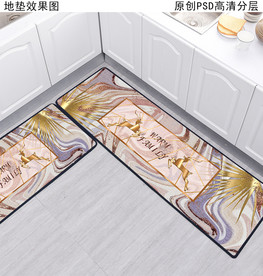 北欧抽象厨房地垫