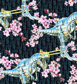 服装设计印花图案 机械恐龙