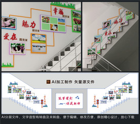 楼梯文化墙 风采照片展示