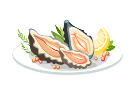 生蚝美食矢量