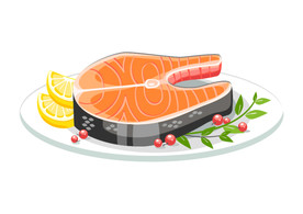 三文鱼矢量美食