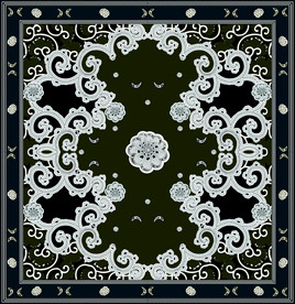 方格子线条腰果方巾