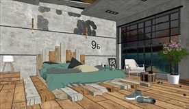 民宿客房SU模型