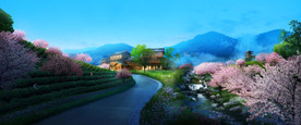 风景区茶园景观效果图