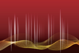 红色金色渐变条纹舞台展板通用背