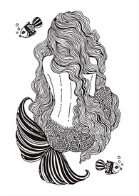 美人鱼线条艺术