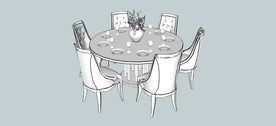 欧式圆形餐桌skp模型