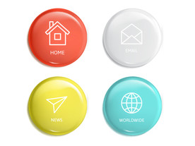 彩色质感水晶按钮图片