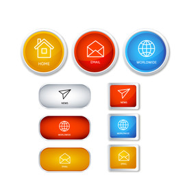 彩色质感水晶按钮图片