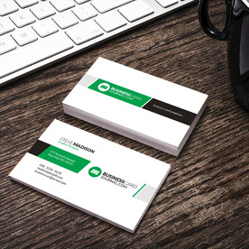 黑绿简约名片正反双面PSD模板