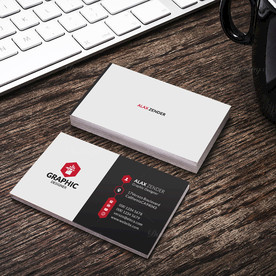 黑红简约名片正反双面PSD模板