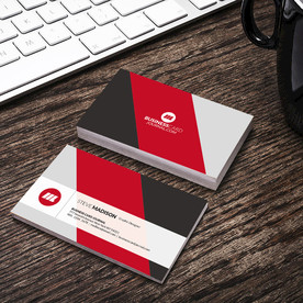 黑红简约名片正反双面PSD模板