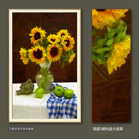 静物油画装饰画向日葵