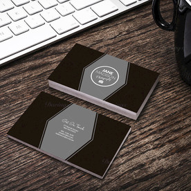 黑红简约名片PSD格双面展开图