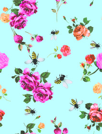 蜜蜂玫瑰花长裙