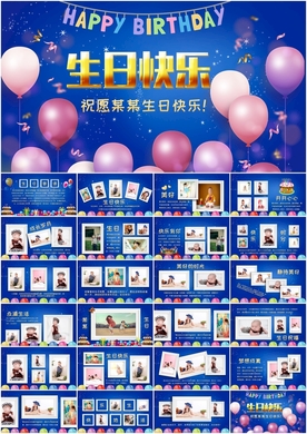 生日快乐纪念册电子相册PPT