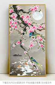 中式古典玄关背景墙画