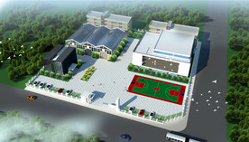 工厂规划设计整体俯视鸟瞰效果图